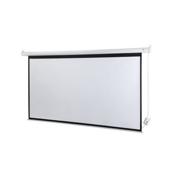 Homegear Wall Mount 106" Motorized Projector Screen with Remote, White, WSHG-0400