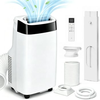 JoanKaren 10000 BTU Portable Air Conditioner w/ DIY Window Kit,Cools Room up to 450 Sq. ft,3-in-1 AC Unit with Cooling,Dehumidifier,Fan,Smart Floor Standing AC