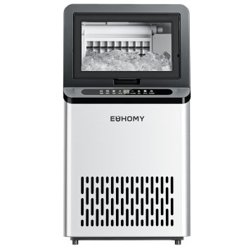 EUHOMY Commercial Ice Maker Machine, 100lbs/24H Stainless Steel Under Counter Ice Machine