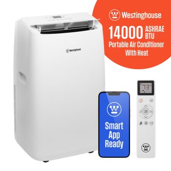 Westinghouse 14,000 BTU Portable Air Conditioner with Heat & Dehumidifier, Cools 700 sq. ft., Remote and Smart App