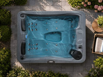 Hydro Spas 3-Person Rectangular Hot Tub HYD-275 with 28 Therapy Jets and Digital Controls, Gray