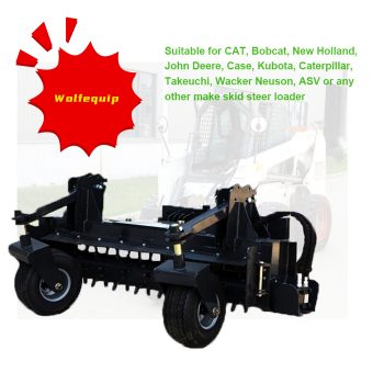 Wolfequip 72" Skid Steer Attachment Power Rake / Harley Rake - Soil Conditioner for Farm, Agriculture & CAT Tractor