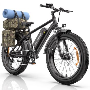 HiKeep Class 2 Electric Bike for Adults, 20 MPH, 750W Motor, 48V 15.6Ah Removable Battery, 26 x 4 Inch Fat Tire, Shimano 7-Speed, Cargo Rack, UL2849, Black
