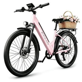 26 inch Adult Electric Bike, 750W Peak Commuter Ebike,Step-thru Electric Commuter Bike for Woman, Electric Mountain Bike 50 Mile Range, 20 mph, 7-Speed,UL2849