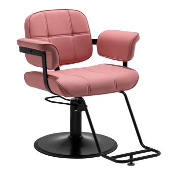 Towning Heavy Duty Hydraulic Pump 360 Swivel Barber Salon Chair Hair Styling (Pink)
