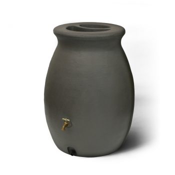 Algreen Castilla 50 Gallon Rain Water Collection Barrel, Brownstone