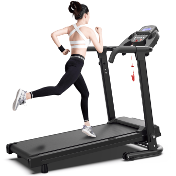 Folding Treadmill for Home, Foldable Electric Treadmill with Wheels, 5-Layer Shock Absorbing Belt, Compact & Easy to Store Running Machine for Walking Jogging