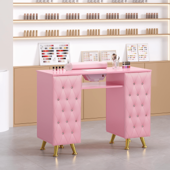 Ktaxon Manicure Table Nail Desk with Electric Downdraft Vent, Beauty Workstation, & Diamond