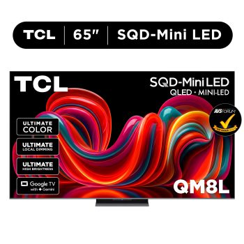 TCL 65 QM8L Series SQD-Mini LED QLED Smart Google TV (NEW 2026) - TCL Deep Color System with Super QLED, Up to LD4000 Precise Dimming Series, Up to HDR6000 Peak Nits, WHVA 2.0 Ultra Panel - 65QM8L
