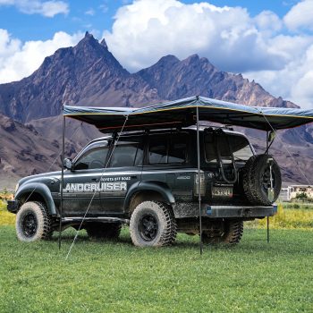 270 Degree Car Side Awning Rooftop Pull Out Tent 101.5 sq.ft Shelter 78.74in Grey