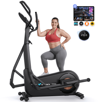 MERACH Self-Powered Elliptical Machine for Home, 19” Extended Stride, Smart Auto Resistance for Efficient Calorie Burn, 400 lb Capacity, No Plug Needed, Quiet Cardio Trainer