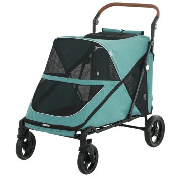 Zootealy Large Dog Stroller up to 66 lbs, All-Terrain Shock Absorbing Pet Stroller with One-Hand Fold