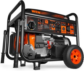 WEN 14,500-Watt 120V/240V Tri-Fuel Generator for Gas, Propane, and Natural Gas, Transfer-Switch Ready with Electric Start and Wheel Kit (TF-1450)