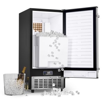 Coolake 15 inch 100lbs/Day Built-in Ice Maker, Stainless Steel Undercounter Ice Machine, Self-Cleaning, 30lbs Storage, 115v