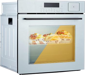 3000W/240V Electric Oven with 4 Cooking Functions & 102 Automatic Recipes, 2.5 Cu.Ft Capacity Single Wall Oven with Auto Cleaning, Defrost…, 24 in Built In Oven for Home & Commercial Use