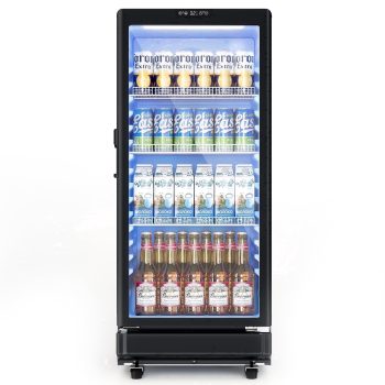 Simzlife Commercial Beverage Refrigerator, Large Refrigerator with Double-Tempered Glass Door, Beverage Cooler for Bar, Office, Restaurant