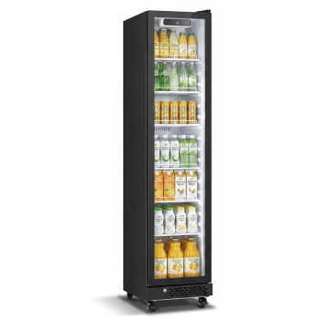 Yeego Commercial Beverage Refrigerator, 8.3 Cu.Ft Glass Door Drink Cooler with LED Light, Adjustable Shelves, 32-50F, for Home Bar Office Store Restaurant