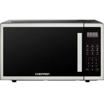 Chefman Countertop Microwave Oven 1.1 Cu. Ft., 1000W, 3 Presets, & 10 Power Levels – Stainless Steel