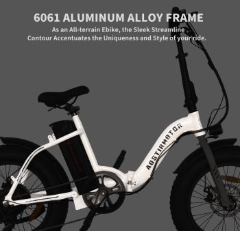 Aostirmotor Folding Electric Bike 20 inch Fat Tire Electric Bicycle with 500W Motor 36V 13AH Removable Lithium Battery,ebikes for Adults UL2849