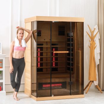 CANVORA 1-2 Person Infrared Sauna, Wooden Home Sauna