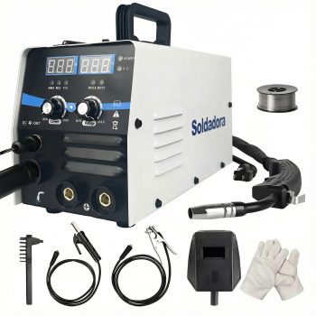 YILIFEIDA 3 in 1 MIG Welder, 120A Welder Machine with IGBT Inverter, Flux Core MIG/Lift TIG/Stick Welding Machine with Digital Display & Full Kit