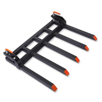 Heavy Duty 5 Fork Tines Clamp-on Pallet Attachments with 2500 LBS Capacity Fit for Tractor Bucket, Skid Steer Loader