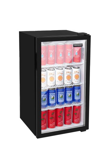 Frigidaire 3.3 Cu. ft. 120 Can Commercial Beverage Refrigerator, 95 Liter NSF Certified Mini Fridge with Tempered Glass Door