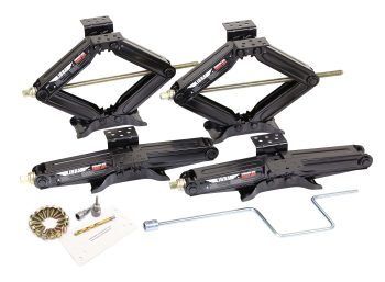 Set of 4 LIBRA 5000 lb 20" RV Trailer Stabilizer Leveling Scissor Jacks w/ Power Drill Socket & Complete Set Mounting Hardware