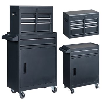 Ktaxon 4-Drawer 2-IN-1 Rolling Tool Chest Storage Cabinet, Mechanic Tool Organizer Box, 23.2" L x 11" W x 40.2" H