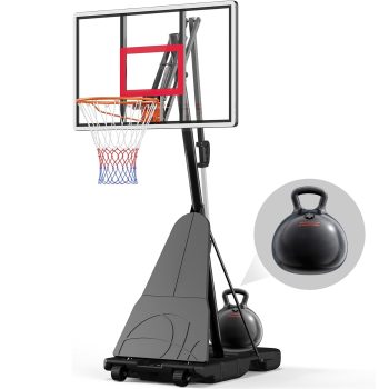 Toremore 44" Basketball Hoop Outdoor, Portable 5.6-10FT Quick Lever Adjustable Basketball Hoop Goal System, Premium Pro-Bounce Clear PC Backboard for Kids Youth and Adults