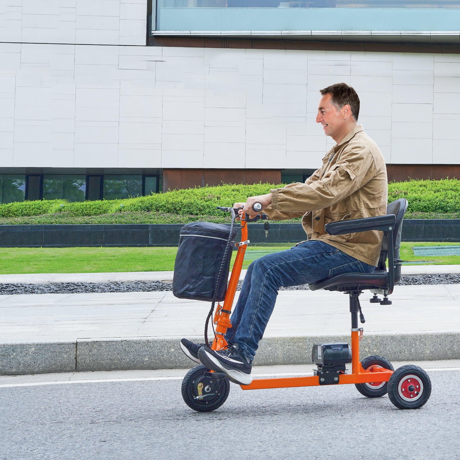 VEVOR Foldable 3 Wheel Mobility Scooter for Seniors, Portable Electric Powered Mobility Scooter with 12 Mile Long Range, All Terrain Travel Wheelchair with 48V Lithium-ion Battery, Max Support 330LBS