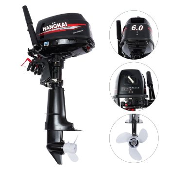 Dwellnix Gasoline Outboard Motor, 2200W 8HP, Pure Copper Core Brushless, 3000RPM High Speed, Forward/Reverse Gear, Low Noise, Maximum Load 2204 Pounds for Boats