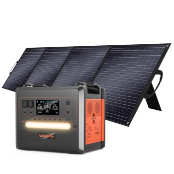 Solarplay Portable Power Station, 2500W/2304Wh Large Capacity Solar Generator, with 200W Solar Panel, AC Outlets (5000W Peak), Emergency Power Station for Home, Camping, Outdoor Battery Backup