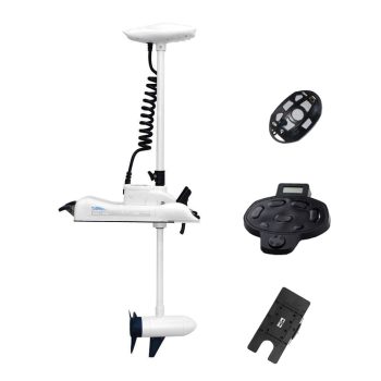 AQUOS Haswing CaymanB 24V 80LBS 54inch Bow Mount Trolling Motor with Wireless Remote Control, Foot Control, Quick Release Bracket