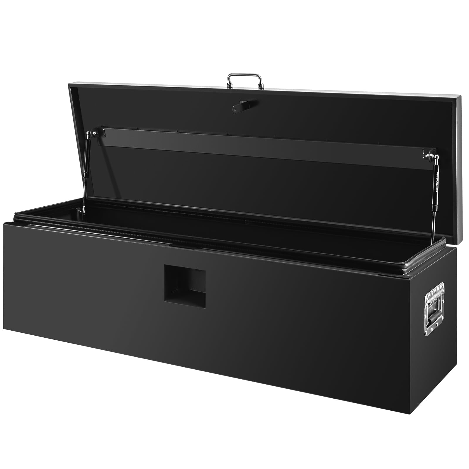 36'' Heavy Duty Lockable Steel Truck Bed Tool Box - Dual Lid Weatherproof Powder-Coated Storage Chest with Gas Struts, Front and Side Handles - Pickup, Trailer, RV, 36 x 16 x 14 in
