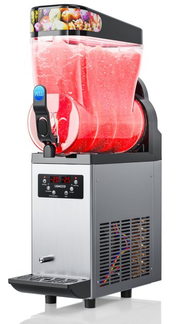 Leacco Commercial Slush Machine, 15L Frozen Drink Margarita Machine Smoothie Slushie Maker Stainless Steel 110V, 500W, 4 Gallon