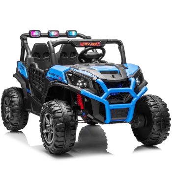 Joyracer 4WD 24 V Ride on Toys with 2 XL Seaters, 4*200W Motor Kid Electric Power Car Wheels with Remote Control, LED Lights, Spring Suspension, 3 Speeds, Bluetooth Music
