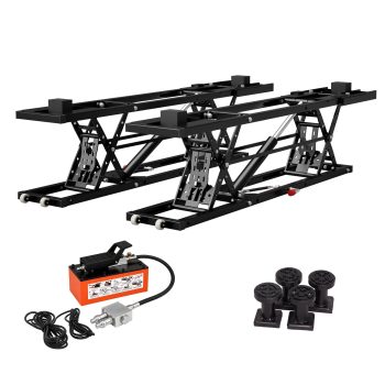 Bullenfity 7000 lbs Portable Scissor Car Lift, Air Hydraulic Lift with Foot Pump, 26.8 in Max Height for Garage Sedan SUV Pickup