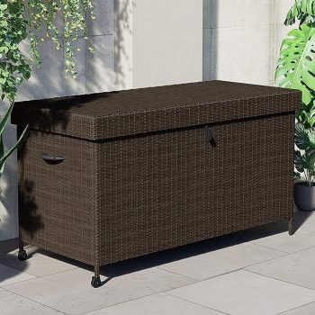 Grand Patio Outdoor Weather-Resistant 170 Gallon Large Wicker Storage Deck Box