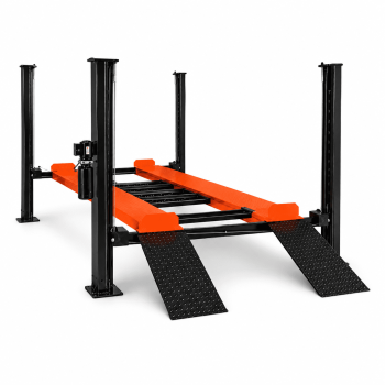 HPDAVV 9,000 lb 4-Post Car Lift, 4.0 HP Hydraulic Power Unit, Orange and Black
