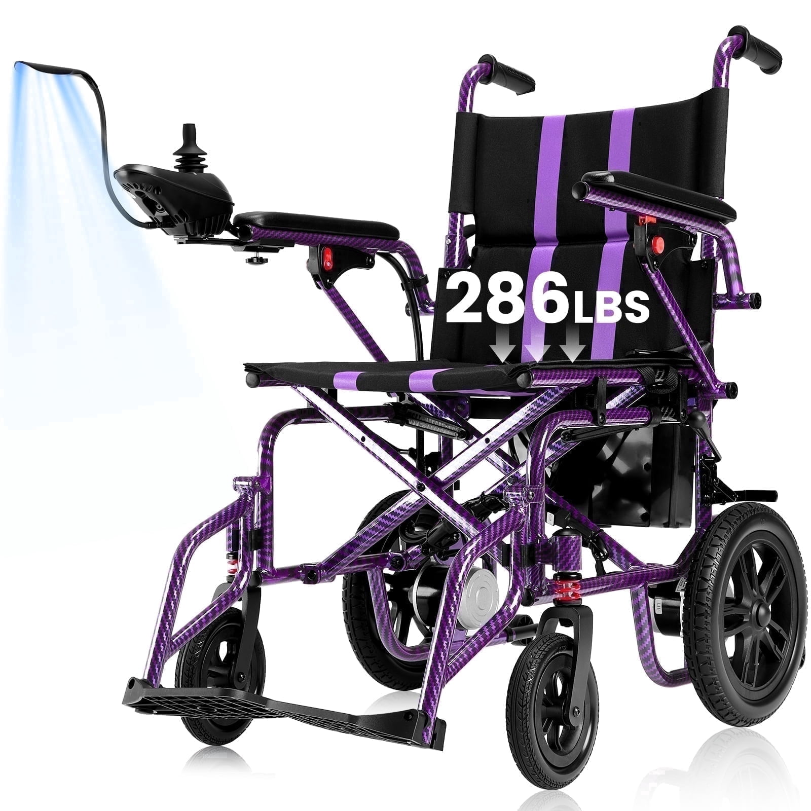 Upgrade 20+ Miles Range Electric Wheelchairs for Adults,Arshin Electric Wheelchair Lightweight Foldable with 360°Joystick,All Terrain Dual Motors Silent,USB Port,286+ lbs Capacity()