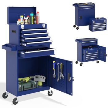5 Drawer Mechanic Tool Chest with Wheels Heavy Duty Rolling Tool Box Cabinet Keyed Locking System Toolbox Organizer for Workshop