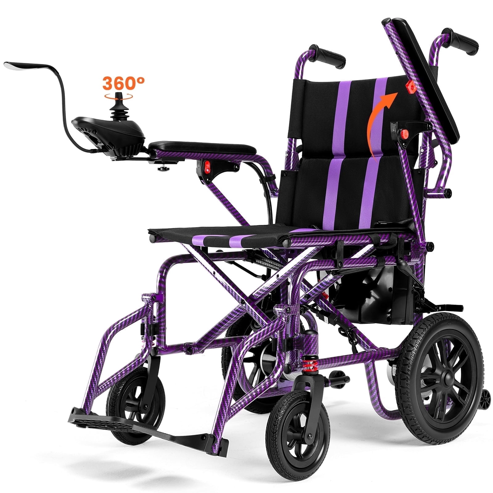 Foldable Electric Wheelchair, All Terrain Smart Motorized Wheelchair, Senior-Friendly Power Chair with 360° Joystick, 15+ MilesLong-Range Mobility Scooter