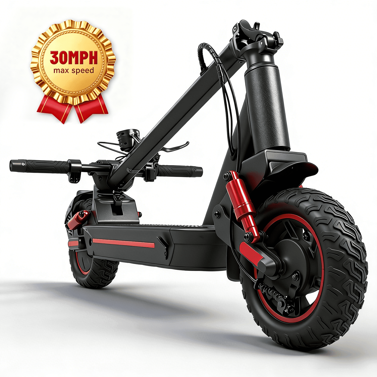 OBX Electric Scooter for Adults,Peak 1200W 30MPH Fast E-Scooter,35 Miles Range,10''Off-Road All Terrain Tires & Dual Suspension Heavy Duty Foldable Scooter,UL Certified