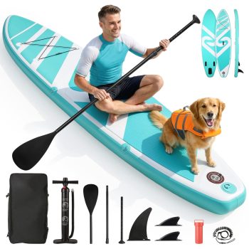 Naipo Inflatable Paddle Board 10FT Stand up Paddle Board 10' SUP 6 in.Thick Board Carry Bag & Fast Pumping
