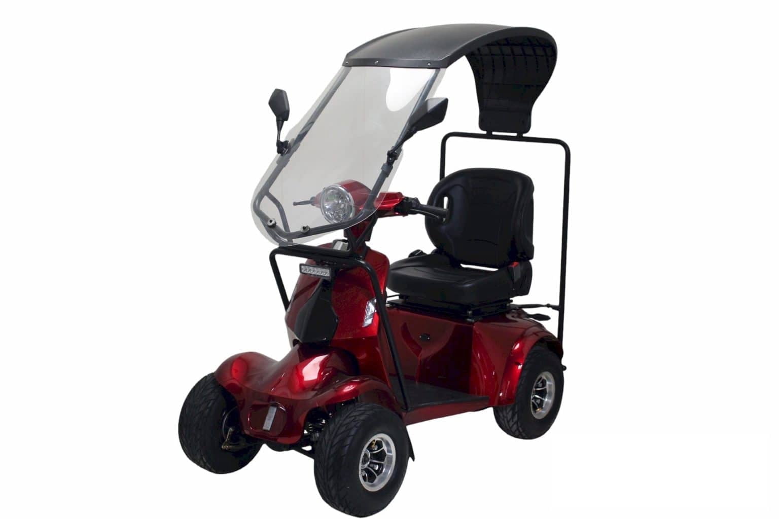 Fat Tire 4 Wheels Electric Mobility Scooter with Roof - 1000W Motor, High Speed, Long Range