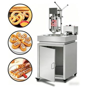 Kolice Commercial 220V Electric Churro Making Machine, Deep Fryer, Churrera Churros Maker with 5 Different Nozzles