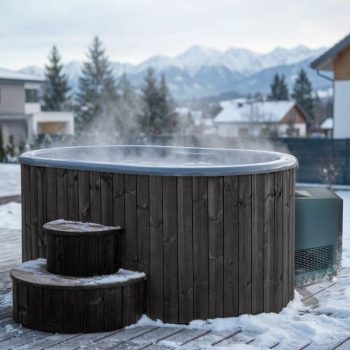 SaunaLife Cold Plunge Immersion Tub with Integrated Water Chiller & Heater, 2-Person (S2BC - Black)