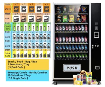 EPEX Combo Vending Machine, 31.00 x 45.00 x 74.00 Inches, Black