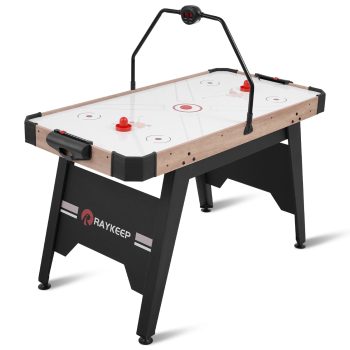 57" Foldable Air Hockey Table, Indoor Arcade Game Table with LED Scoreboard, Powerful 12V Motor, Space-Saving Hockey Table for Kids, Adults & Family Game Room